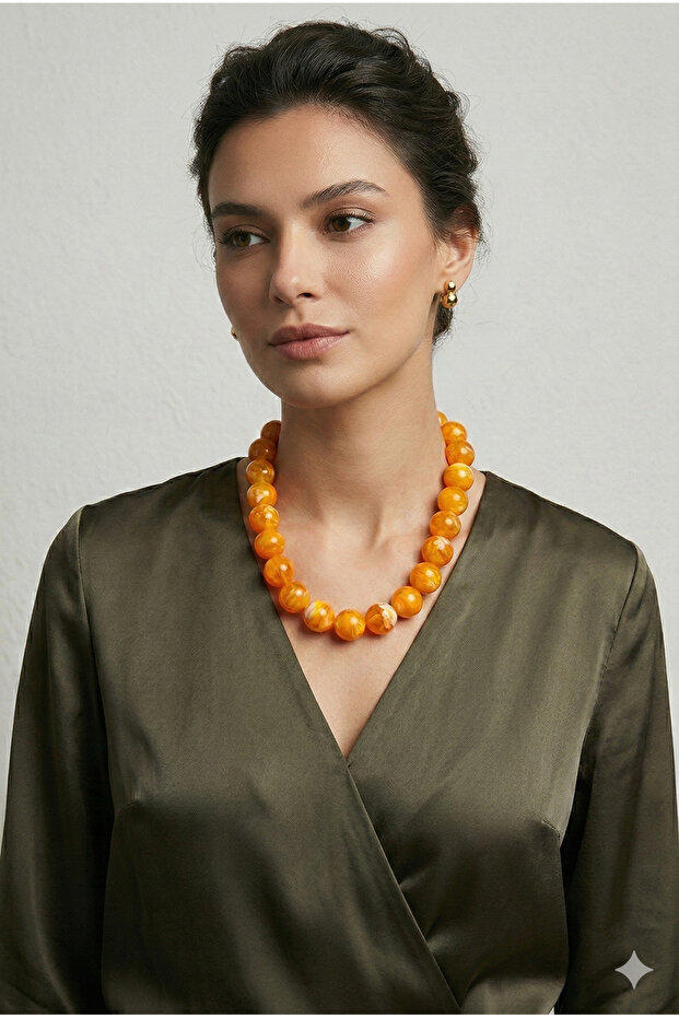 BASİC AKRİLİK TOP KOLYE - 2