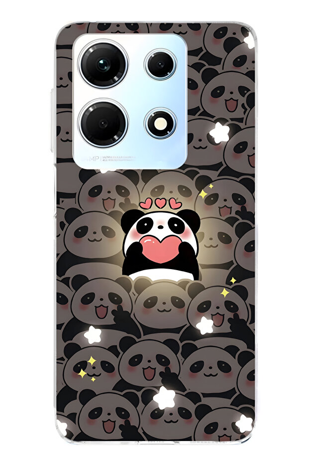 حافظة هاتف شفافة لطيفة متوافقة مع هاتف Infinix Note 30 من نوع Panda منقوش - 1