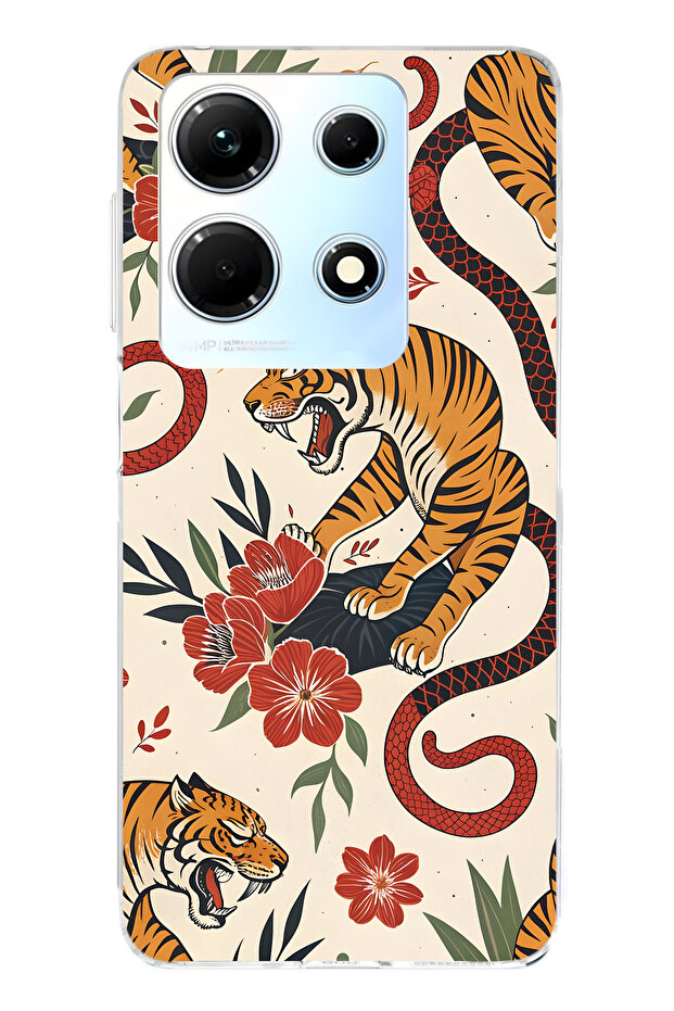 حافظة هاتف شفافة متوافقة مع Infinix Note 30 من نوع Kaplan and Snake منقوش منقوش - 1