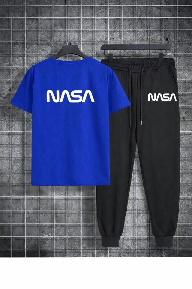 Unisex Nasa Printed Tracksuit T-Shirt Set