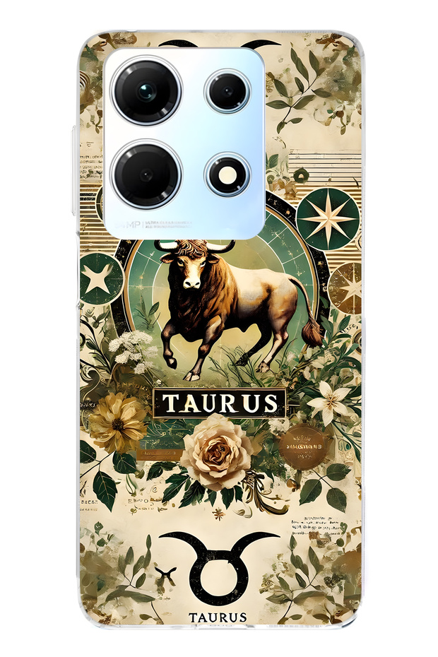 Infinix Note 30 Compatible Taurus Patterned Transparent Phone Case