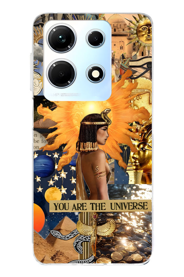 Infinix Note 30 Compatible Cleopatra Patterned Transparent Phone Case - 1