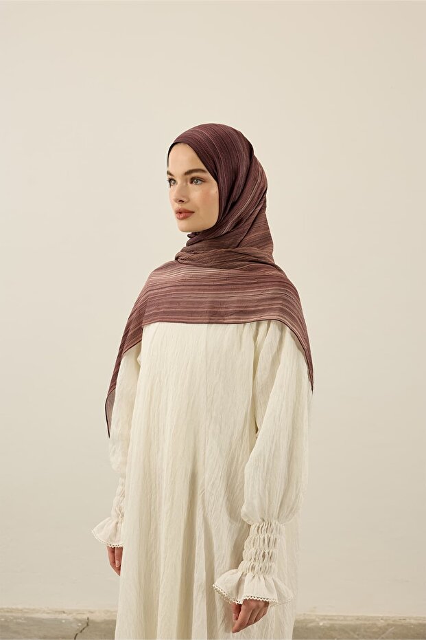 Linevera Pattern Bamboo Shawl - 2