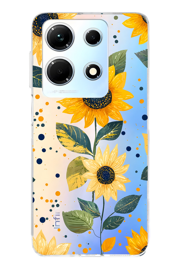 حافظة هاتف شفافة متوافقة مع Infinix Note 30 Sunflower منقوش منقوش - 1