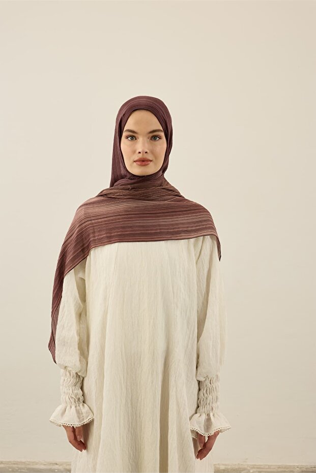 Linevera Pattern Bamboo Shawl - 3