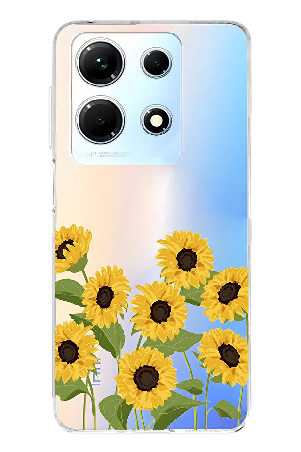 Infinix Note 30 Compatible Sunflowers Patterned Transparent Phone Case - 1