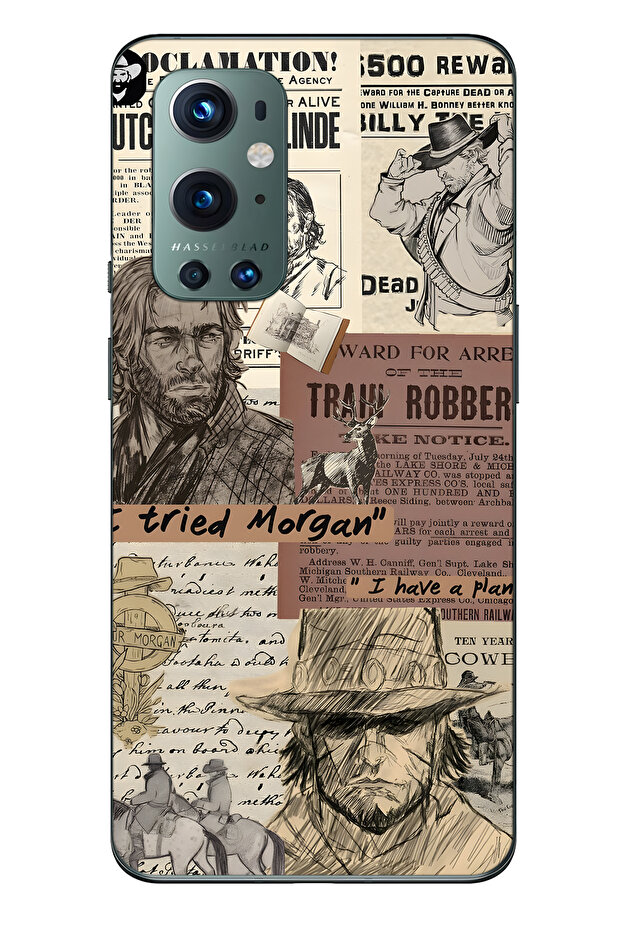 One Plus 9 Pro Compatible Western Patterned Transparent Phone Case - 1