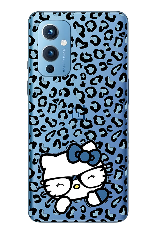 حافظة هاتف شفافة متوافقة مع ون بلس 9 كيتي منقوش - 1