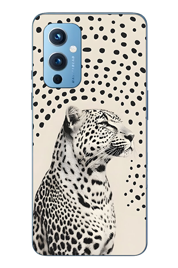 One Plus 9 Compatible Leopard Printed Pack Transparent Phone Case - 1