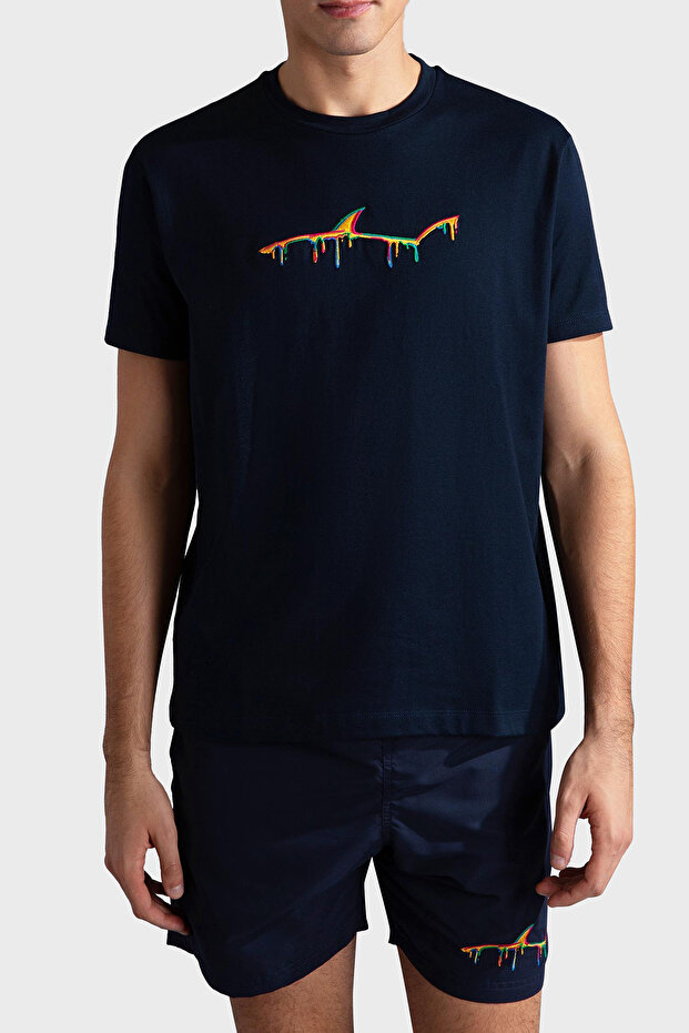 Paul & Shark %100 Cotton Regular Fit Crew Neck Logo t Shirt Men's t Shirt 24411052 013