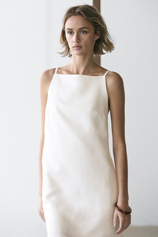 Dökümlü mini elbise - 2