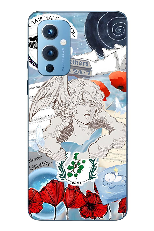 One Plus 9 Compatible Hypnos Patterned Transparent Phone Case - 1