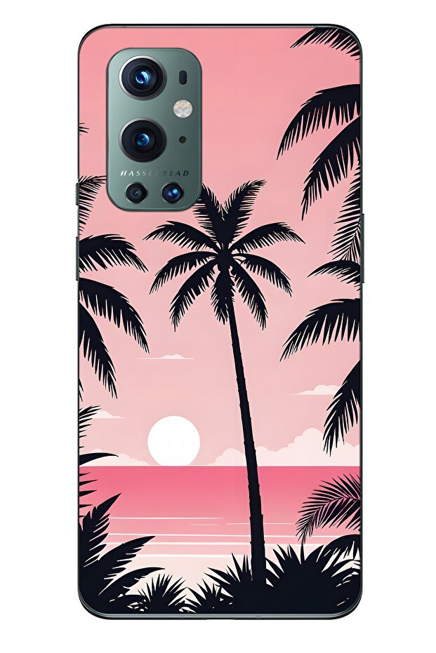 حافظة هاتف شفافة متوافقة مع One Plus 9 Pro Palmiye منقوش - 1