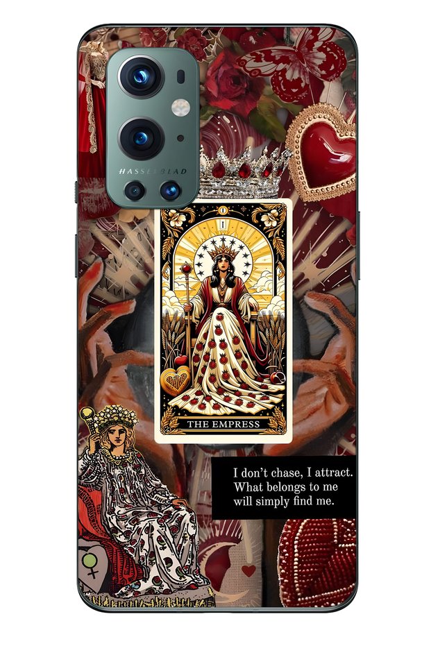 حافظة هاتف شفافة متوافقة مع One Plus 9 Pro من نوع Empress Queen Tarot منقوش