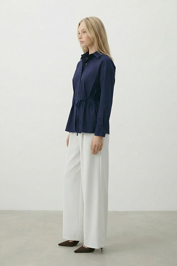 Belden Bağlamalı Gömlek - 4