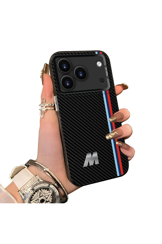 For iPhone 18 Pro Compatible Silicone Edge Hard Back Case Bmw Patterned Couple Phone Case
