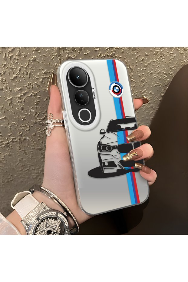 Vivo V50 Lite Compatible Bmw Patterned Silicone Edge Hard Back Anti-Fall Phone Case