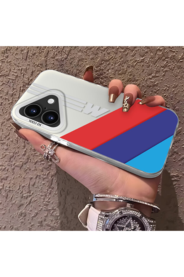 حافظة سيليكون متوافقة مع هاتف iPhone 16 Plus ذات حافة صلبة ومضادة للسقوط BMW منقوش - 2