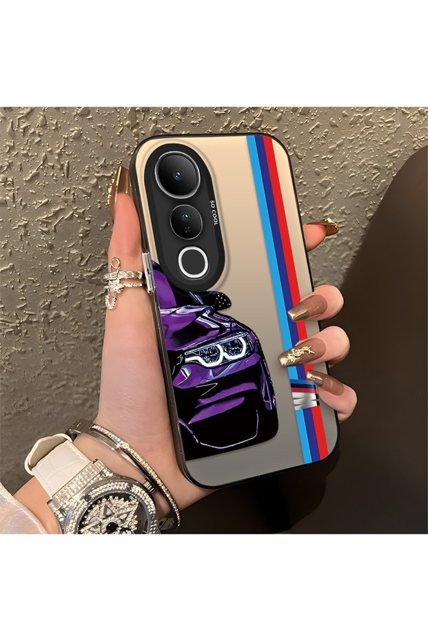 Vivo V50 Lite Compatible Bmw Patterned Silicone Edge Hard Back Anti-Fall Phone Case
