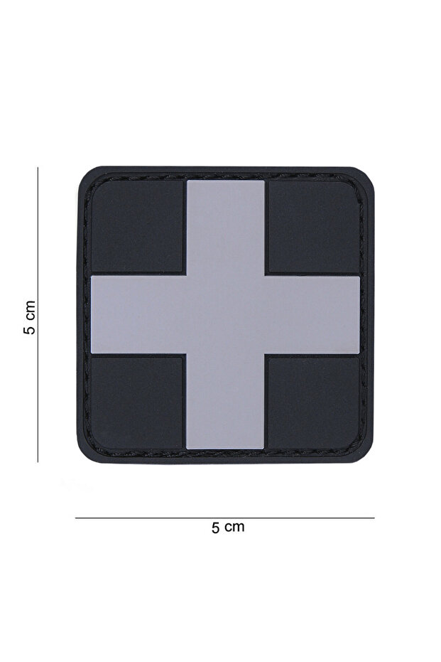 Patch 3D PVC Cross grey - Negru - 1