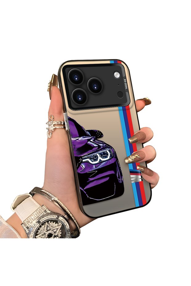 For iPhone 18 Pro Compatible Silicone Edge Hard Back Case Bmw Patterned Couple Phone Case