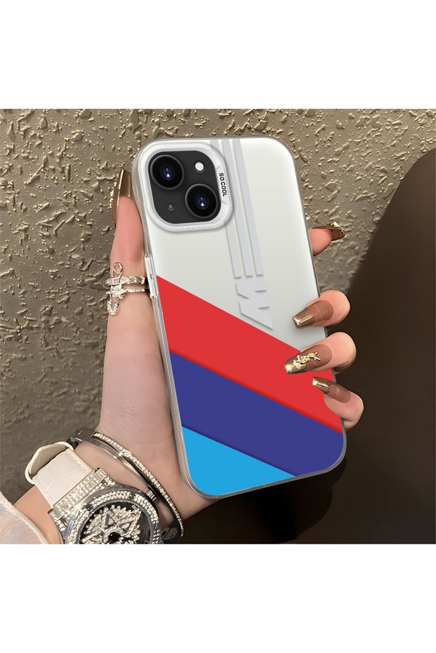 iPhone 13 Mini Compatible Silicone Edge Hard Back Anti-Fall Case Bmw Patterned