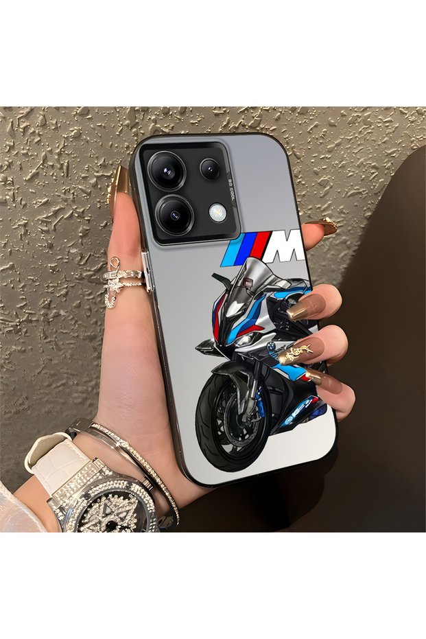 Redmi Note 13 Pro 5g Compatible Silicone Edge Hard Back Anti-Fall Phone Case Motorcycle Patterned