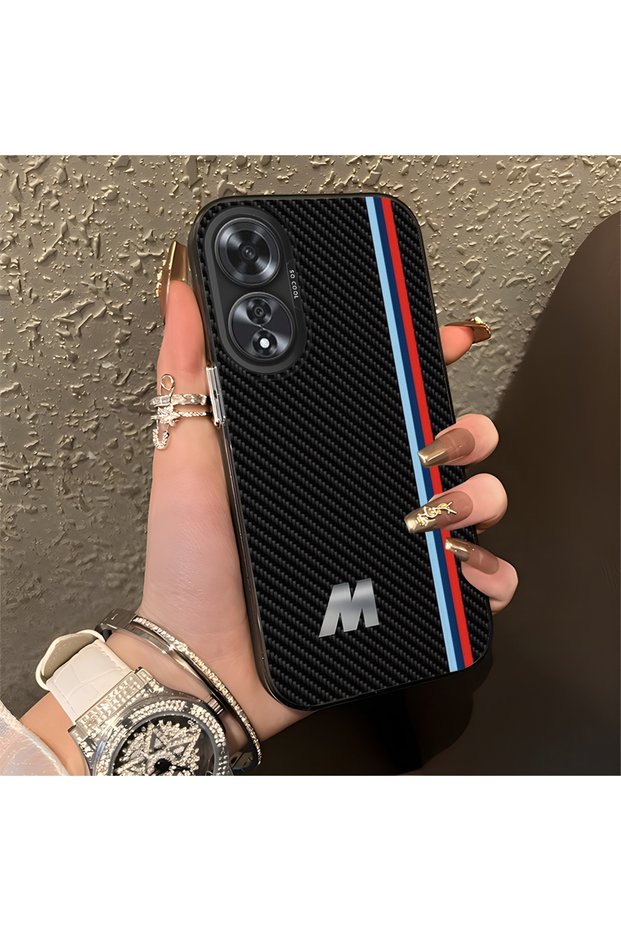 Oppo A60 Compatible Silicone Edge Hard Back Anti-Fall Phone Case Bmw Patterned