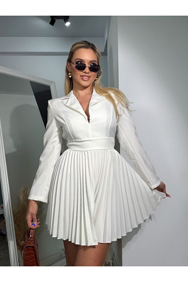 Spring dress with Pleated - 2