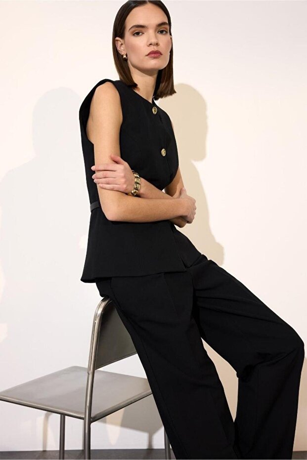 Fitted Düğmeli Yelek (26 SP) - 2