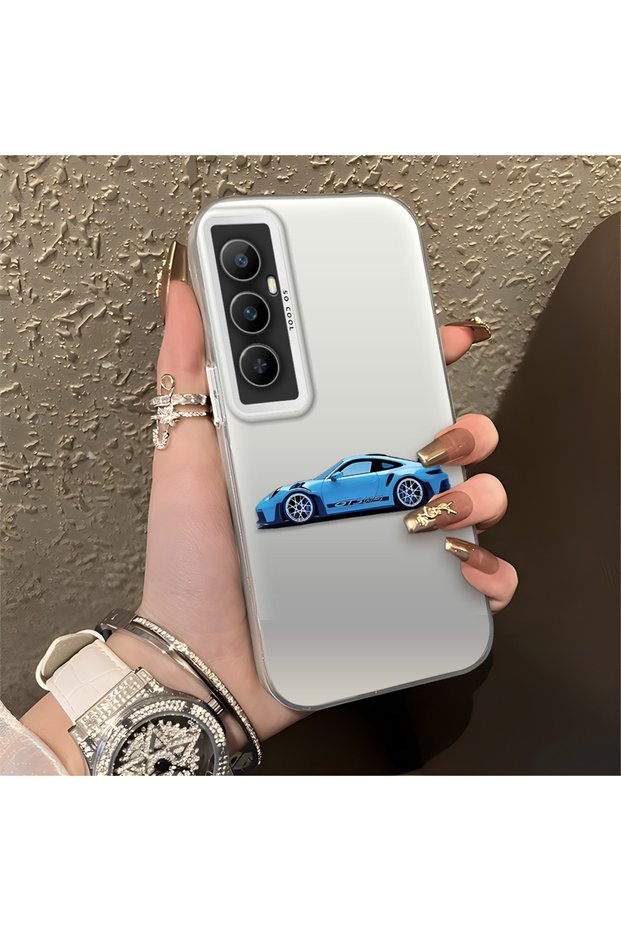 حافظة هاتف Realme C65 متوافقة مع حافة السيليكون الصلبة والمضادة للسقوط من BMW منقوش