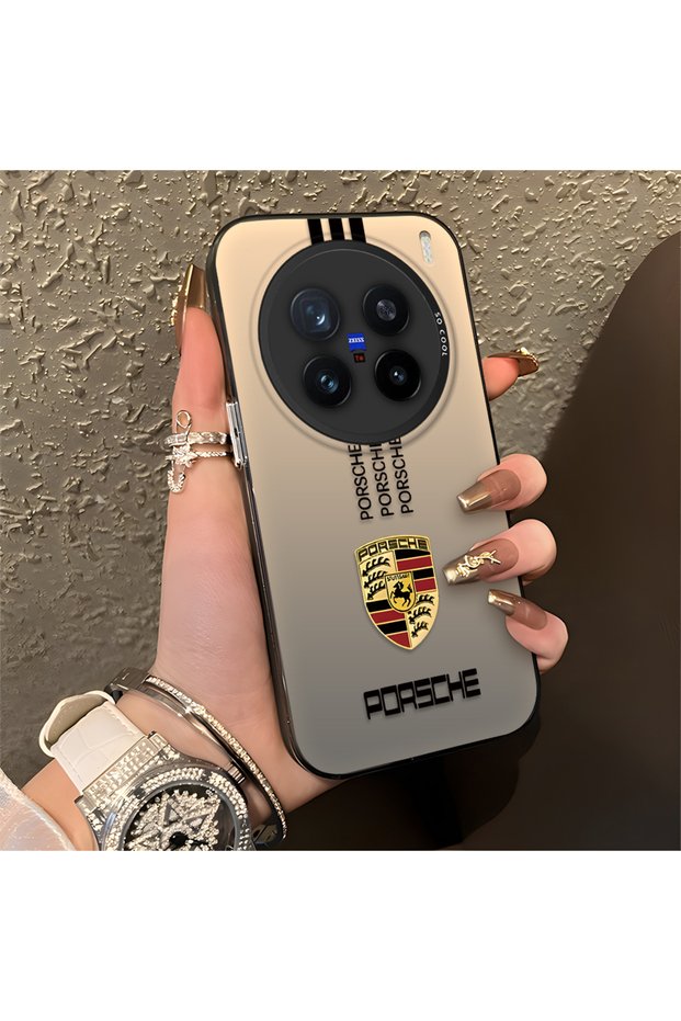 Vivo X200 Pro Compatible Silicone Edge Hard Back Anti-Fall Phone Case Porsche Patterned