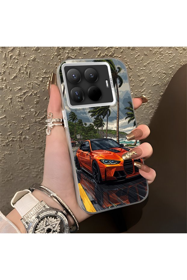 15t Pro Compatible Silicone Edge Hard Back Anti Fall Case Classic Car