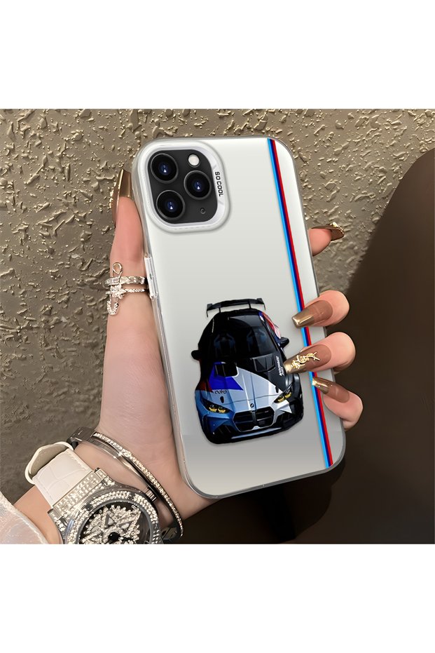 iPhone 11 Pro Max Compatible Silicone Edge Hard Back Anti-Fall Phone Case Bmw M5 Patterned