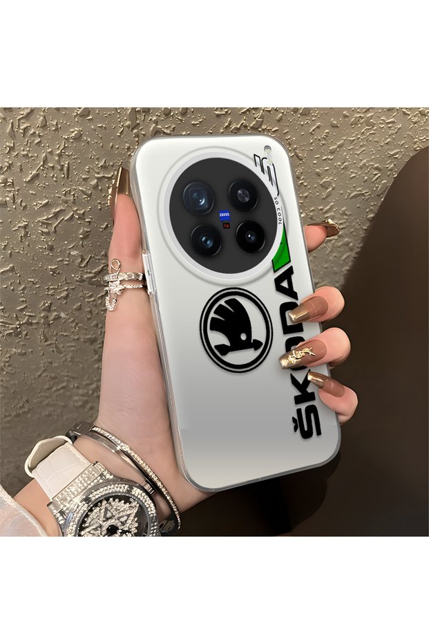 Vivo X200 Pro Compatible Silicone Edge Hard Back Anti-Fall Phone Case Škoda Patterned
