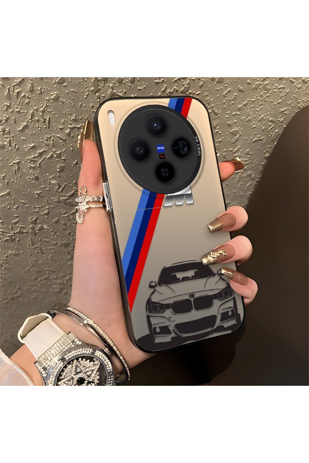 Vivo X300 Compatible Silicone Edge Hard Back Anti-Fall Bmw Patterned Phone Case