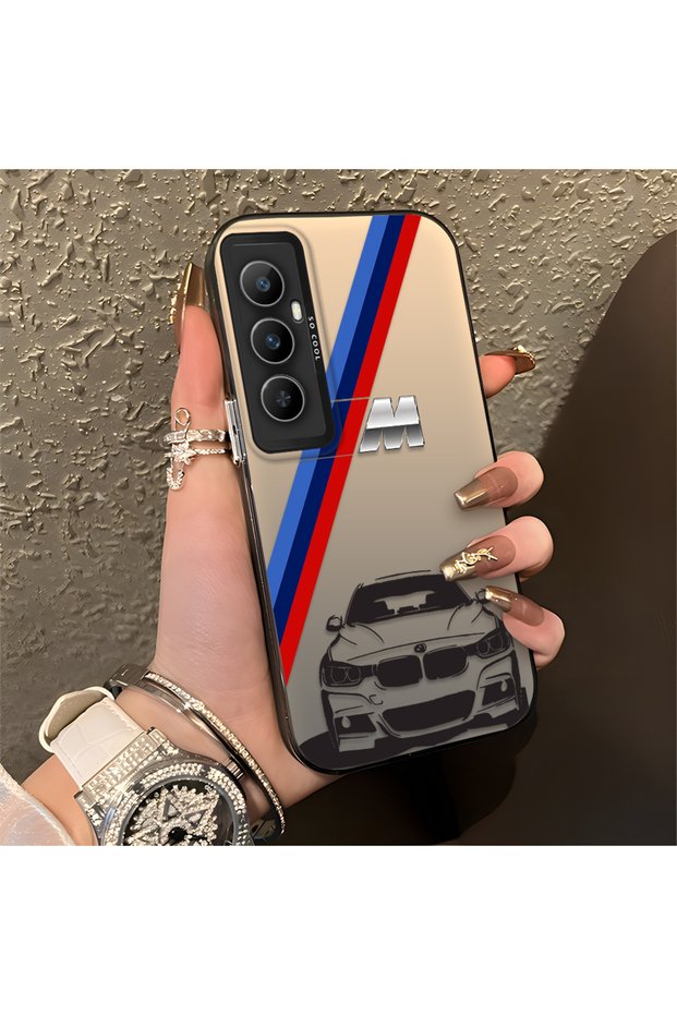 حافظة هاتف Realme C65 متوافقة مع حافة السيليكون الصلبة والمضادة للسقوط من BMW منقوش