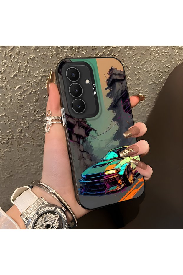 Samsung Galaxy S25 Fe Compatible Sports Car Silicone Edge Hard Back Anti-Fall Phone Case