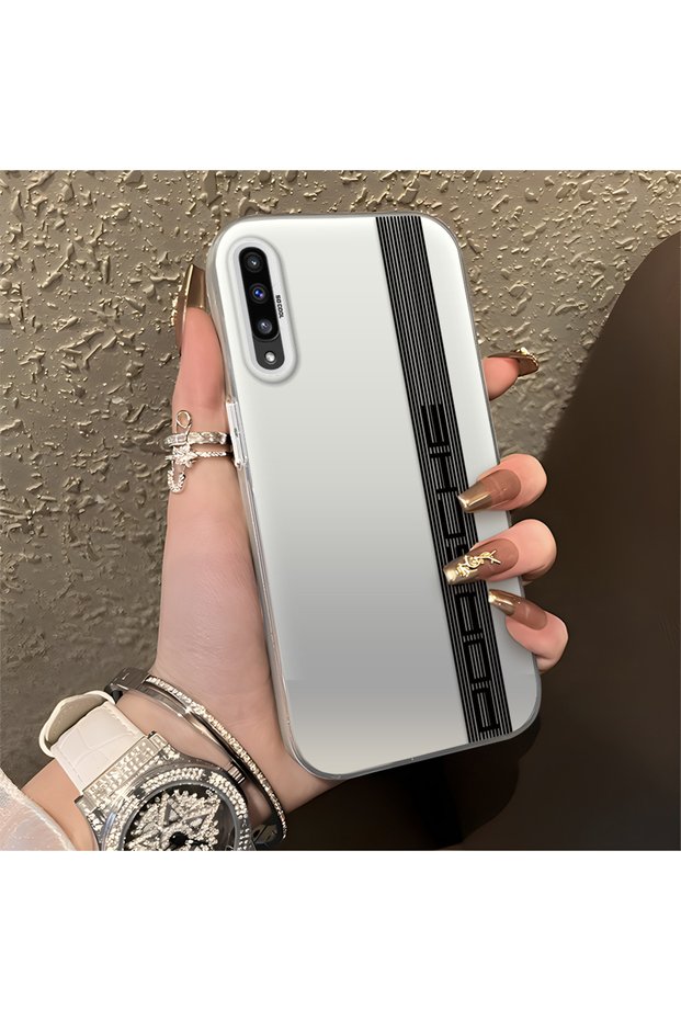 Samsung Galaxy A50 Compatible Silicone Edge Hard Back Anti-Fall Phone Case Porsche Patterned