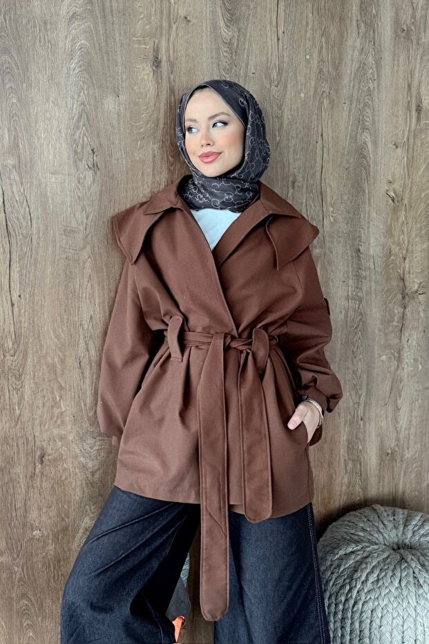 معطف بانش ترينكوت بني