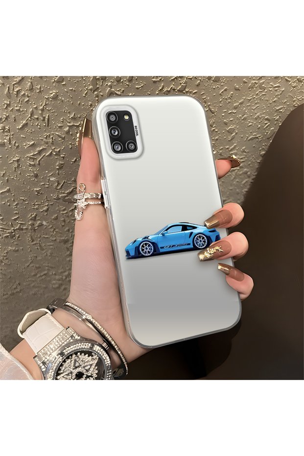 Samsung Galaxy A31 Compatible Silicone Edge Hard Back Anti-Fall Bmw Patterned Phone Case