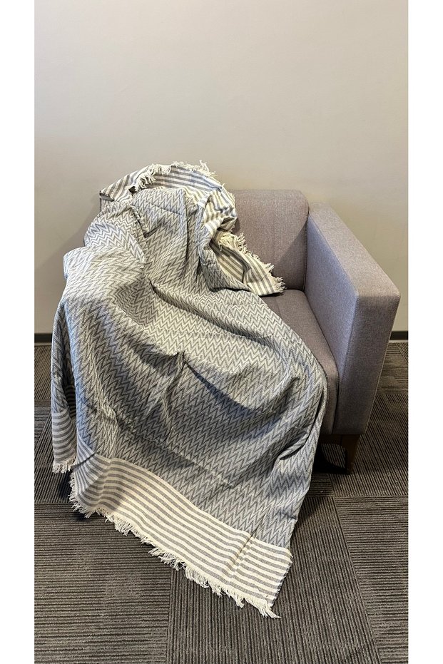 Li̇dya 130X170 P Cotton U Tv Shield with Fringes and Single Seat Cover