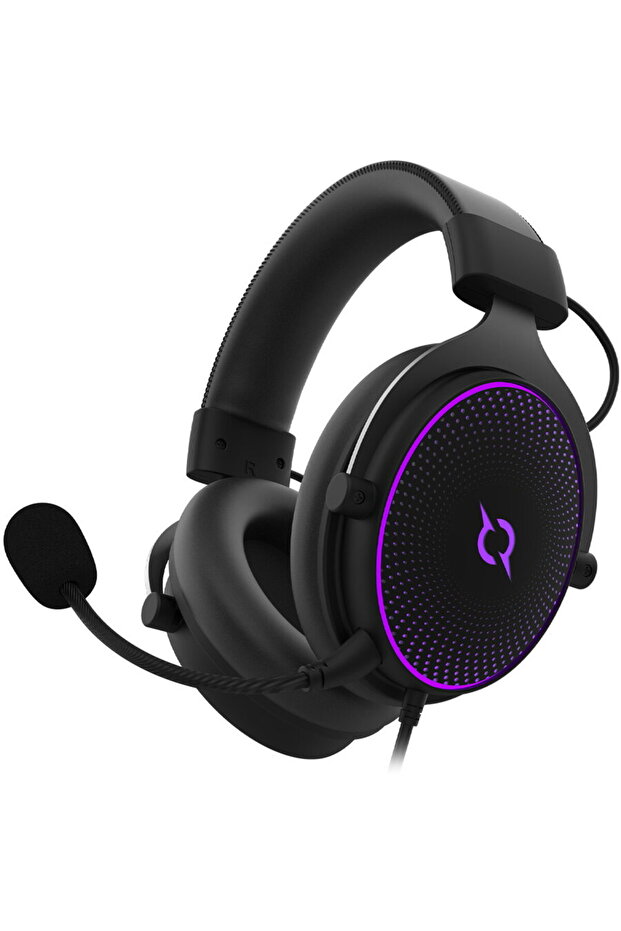 Headset, Wired, LED, Negru - 3