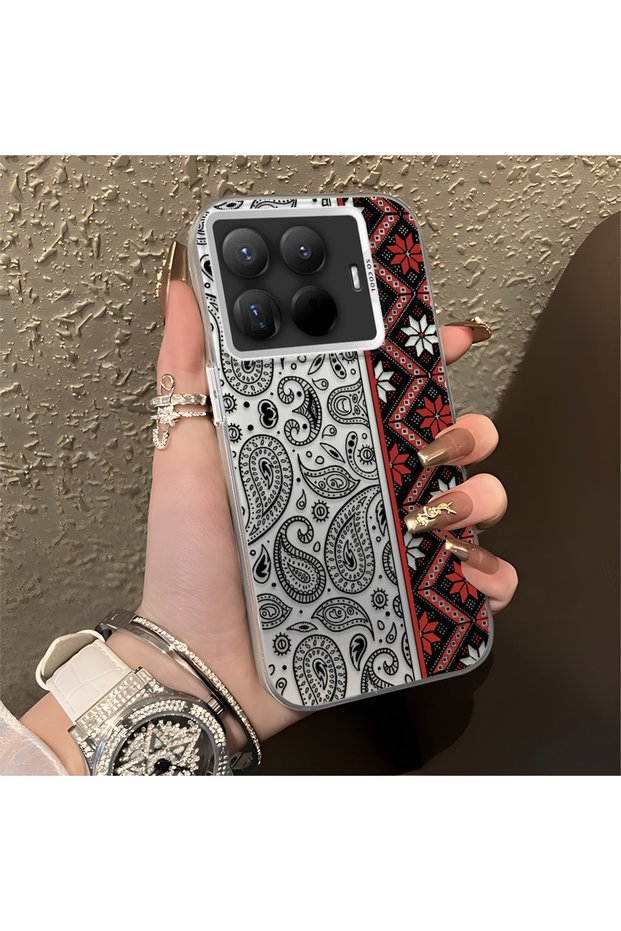 15t Pro Compatible Kilim Rug Patterned Silicone Edge Hard Back Anti Fall Phone Case