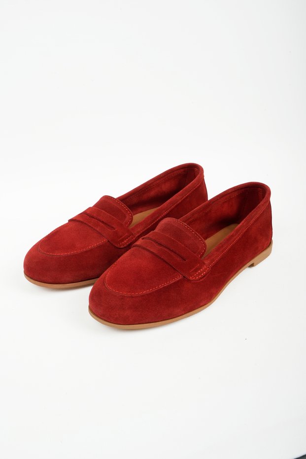 Women's Genuine Leather Belted Loafers Casual Stylish and Comfortable Ballet Flats