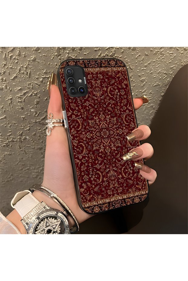 Samsung Galaxy A51 Compatible Silicone Edge Hard Back Anti-Fall Phone Case Kilim Rug Patterned