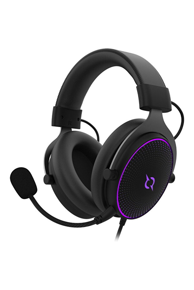 Headset, Wired, LED, Negru - 1
