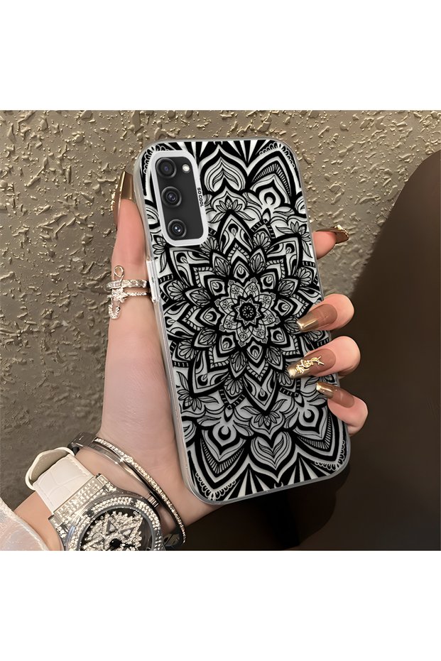 Samsung Galaxy S20 Fe Compatible Silicone Edge Hard Back Anti-Fall Phone Case Vintage Rug Patterned