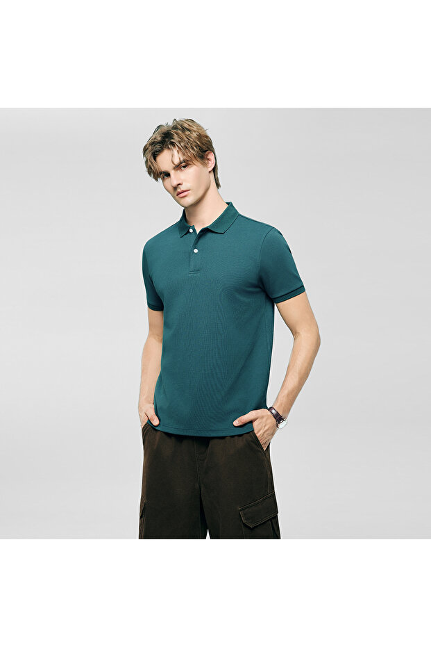 Men's Slim Waffle Knit Premium Polo - 1