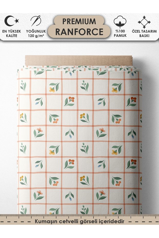 100% Cotton Ranforce Fabric 100X240 cm 120 G/M² Digital Printing Premium Patchwork and Sewing